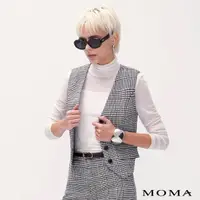 在飛比找momo購物網優惠-【MOMA】經典黑白千鳥格西裝背心(黑色)