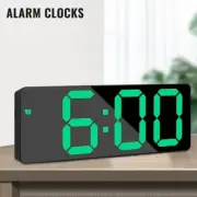 Digital Alarm Clock Mirror LED Night Light Snooze Display Time Table Clock Lamp