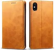 Elehome iPhone Xs Max Wallet case,Flip Folio Case for iPhone Xs Max (Khaki)