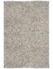 [Miss Amara] Millicent Marble Looped Rug in Dark Grey/Ivory