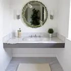 15" Crystal Wall Mirror Aventurine & Peridot Round Design for Spa & Living Room