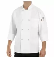 Red Kap Food Service Eight Pearl Button CHEF COAT With Thermometer Pocket 0413WH