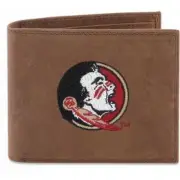 FSU Passcase Embroidered Leather Wallet