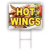 Hot Wings Advertising Deep-fried, Chicken wings or Paprika Coroplast Yard Sign