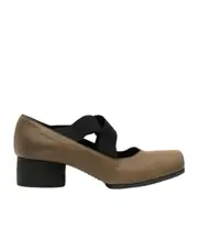 Square head cross-strap high heels 39,40 Black