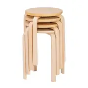Linon Home Decor Bar Stool 17.25"x18" Stackable Backless Wood Natural (Set of 4)