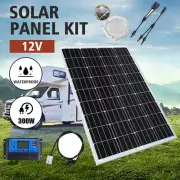 12V 300W Solar Panel Kit Mono Home Off-Grid Boat Camping Power Charging Battery