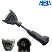 Ark Trailer Electrical Adaptor 7 Pin Flat Plug + 6 Pin Small Round Socket