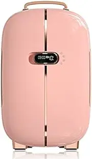 Luxurious Beauty Cosmetic Refrigerator 12 L Mini Makeup Fridge Car Refrigerator With Double Door Low Noise Women,Girls (Color : Pink)