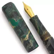 PSP Ranga Miwok Ebonite Fountain Pen - Black White Green, JoWo Nib C/C (New)
