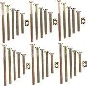 DINHEAROM 51pcs Crib Hardware Replacement Kit Screws Bolts Nuts Assortment for Beds Furniture Easy Install Support for Cots Headboards More