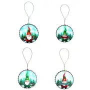 Christmas Ornaments for Christmas Tree Hanging Santa Gnome Metal