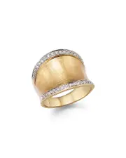 Diamond Wide Band in Matte 14K Yellow Gold, .30 ct. t. w.
