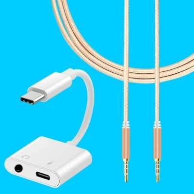 High Quality 2in1 Type C to 3.5 mm Audio Aux Cable & Cable for Nokia 8 Sirocco