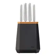 5pc Furi Cook/Chefs Knives & Stone Block Set Kitchen Utensil Holder Midnight