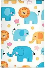 Amooorous Cute Cartoon Blue Elephant and Lion decorative hawaiian tea towels absorbent hand towels (prop2) washcloth large sink toallas de microfibra para limpieza 28x18in set of 6
