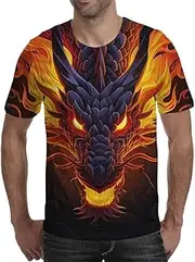 [EDGMM] 3D Print T-Shirts Funny Graphics Tees Crewneck Short Sleeve Tees for Mens Womens
