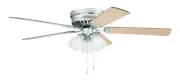 - 52" Flushmount Satin Nickel LED Ceiling Fan with 3 lights - CC52SN5L3 (10286)