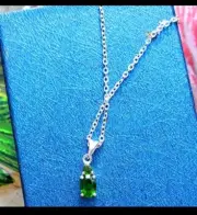 AAA Chrome Diopside 20in Pendant in platinum over sterling silver