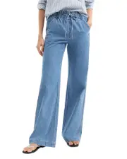 Veronica Beard Dunford High Rise Wide Leg Jeans in Amethyst Forest