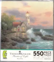 THOMAS KINKADE PAINTER OF LIGHT; BEACON OF HOPE 550 pc PUZZLE, MFG. SEALED