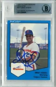 Omar Vizquel 1989 Calgary Cannons Pro Cards Autographed Signed Auto BGS HOF