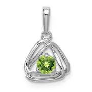 14k White Gold Peridot Triangle Pendant