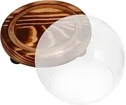 LOPUNER Flower Glass Cloche Dome Display Case with Wooden Base for Preserved Flowers and Collectibles Decor Versatile Glass Cover for Office and Special Occasions