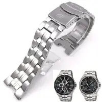 在飛比找Yahoo!奇摩拍賣優惠-卓越錶行  適配卡西歐EFE-301手錶錶帶 實心鋼帶 男士