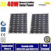 12V 80W (2x 40W ) MONO SOLAR PANEL GENERATOR CARAVAN BOAT BATTERY CHARGING POWER