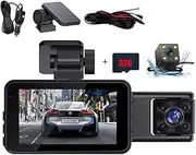 1080P Dash Cam,Dash Camera for Cars Video DVR 170°Wide Angle,Night Vision,Motion Detection,3" Front Rear View Cam Car Recorder 32G