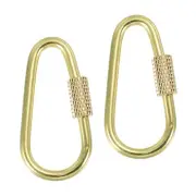 2 Pack Brass Key Ring Screw Lock Clip Keychain Hook Holder for Keys