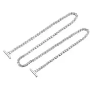 Iron Flat Chain Strap, 47" Handbag Purse Chain Strap DIY Bag Replacement, Silver