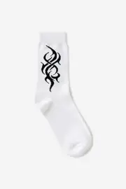 [Cotton On Men] Cotton On Men - Fashion Sock - White/black y2k OS WHITE/BLACK Y2K