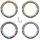 Segment Ring Clicker Hinge Septum Nose Piercing Ring Zirconia Crystal Z551
