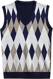 [Generic] Men's V Neck Sleeveless Sweater Slim Fit Knitted Pullover Sweaters Vest Casual Knit Tops Fall Winter Cozy Warm Vest