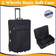 72cm 2 Wheels Basic Soft Case - Black Suitcase SetCase Wheels Lightweight.