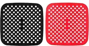 2 Pcs NUZAMAS Air Fryer Mats 7.5 Inch Square Reusable Air Fryer Liners Silicone Mats Non-Stick Mat Fry Pan Baking Mat for Kitchen