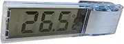 BUGUUYO LED Fish Tank Thermometer Creative Sucker Type Measuring Tool for Aquariums Compact Design for Accurate Temperature Readings Fish Tanks Silver