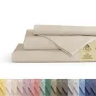 100% Cotton Percale Sheets Queen Size, Ivory, Deep Pocket, 4 Pieces Sheet Set...