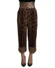 Dolce & Gabbana Leopard Print Culottes HighWaisted Women Brown Pants