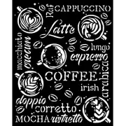 Stamperia Stencil 7.87"X9.84"-Coffee And Chocolate Cappuccino