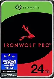 Seagate IronWolf Pro 24TB, Enterprise interne HDD NAS, voor RAID NAS, CMR, 3,5-inch, SATA, 6Gb/s, 7200 RPM, 256 MB Cache, FFP, Data Rescue Service (ST24000NTZ02)