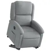 vidaXL Electric Stand up Recliner Chair Armchair Single Sofa Light Grey Fabric