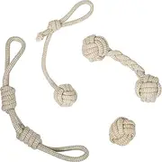 Franklin Pet Supply Co. Natural Rope Dog Toys - 4 Pack - Play Fetch - Tug of War - Dog Teething - Puppy Chew - Puppy - Teething Toy - Tug Rope - Tug Toy