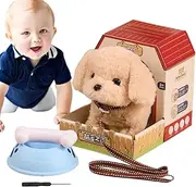 Walking Toy Dog | Electronic Interactive Pet,Electronic Interactive Animals Dog with Rope Walking Barking Tail Wagging for Children
