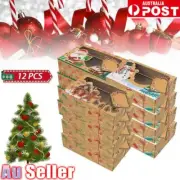 12PCS Christmas Candy Cookie Boxes Bakery Gift Boxes Cupcake Muffin Cake Box VP