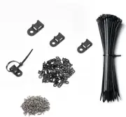 Black Cable Zip Tie Mounts Kit-50 Pcs Cable Zip Tie Saddle Type Mounts Base W...