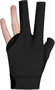 Three Fingers Billiard Gloves, 3 Finger Design Sports Gloves, Thin & Non-Slip Parade Mitten, High Stretch & Breathable Billiard Gauntlet for Precision in Billiards, Fabric Material,