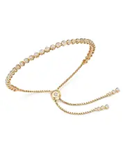 Diamond Bezel Tennis Bolo Bracelet in 14K Yellow Gold, 1.20 ct. t. w.